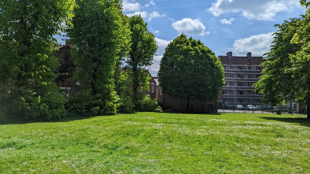 View of the open space looking south